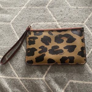 Coach cheetah print wristlet